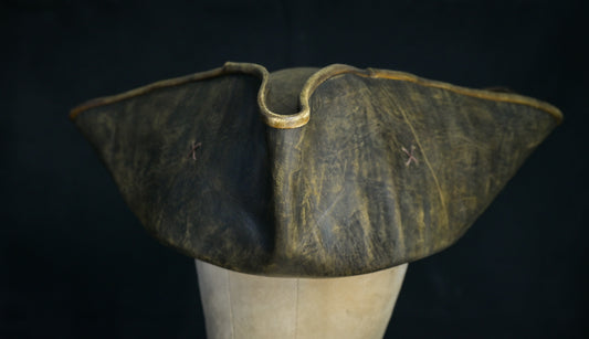 Deluxe Captain Jack Leather Tricorn hat