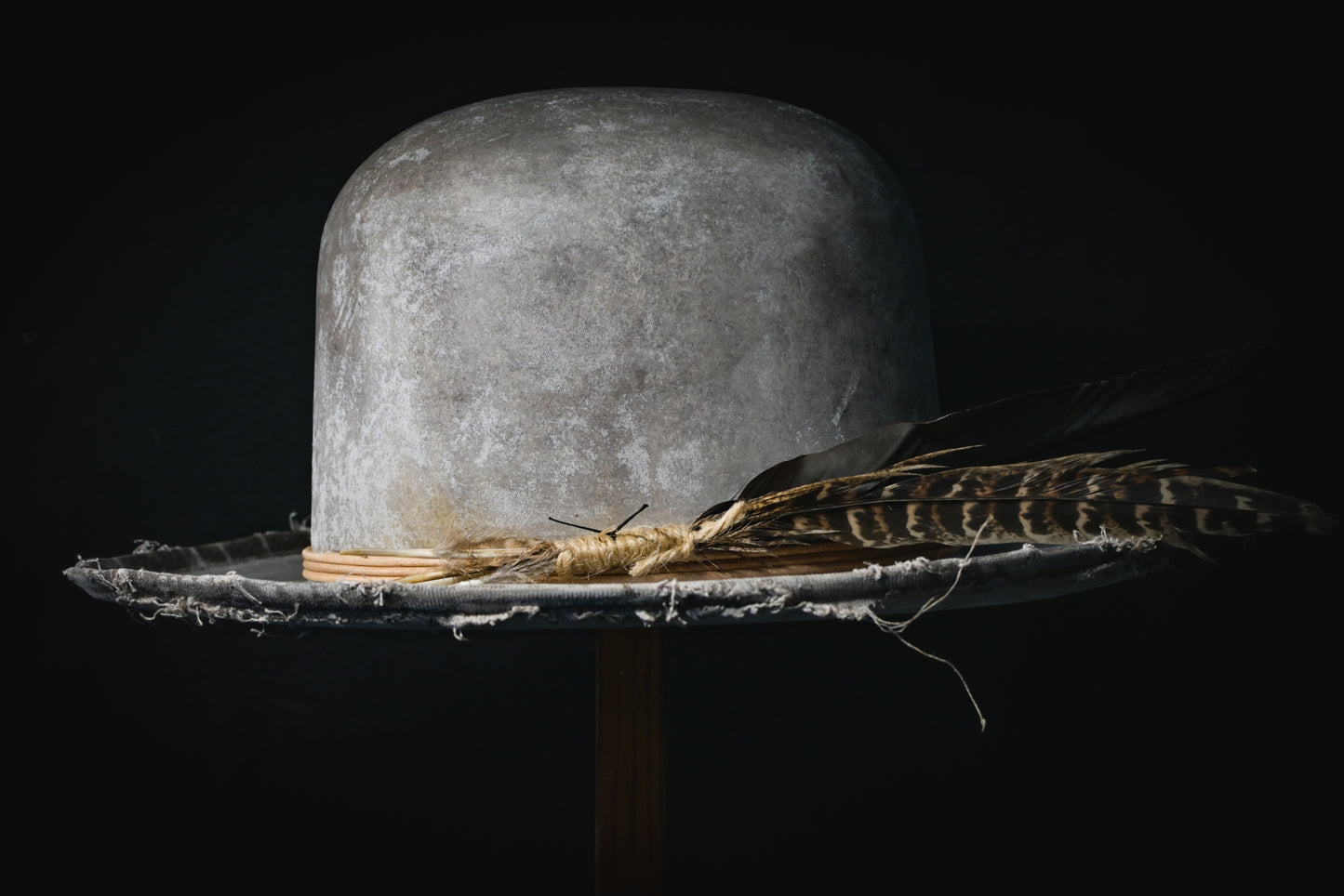 Quarry Man - Distressed, marble effect fedora in a hard oiled finish