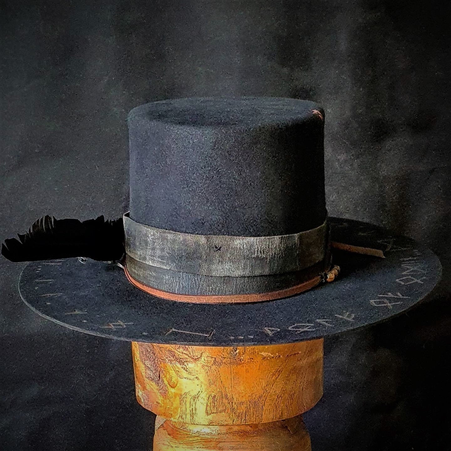 Viking, Norse, Rune distressed hat, hand made to order. 'Wolf Of Odin'