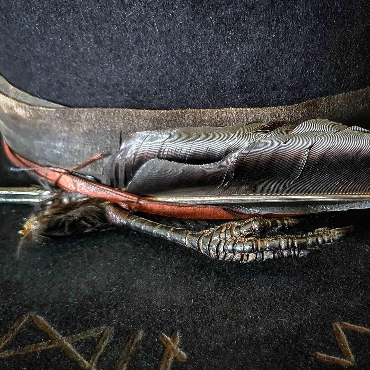 Viking, Norse, Rune distressed hat, hand made to order. 'Wolf Of Odin'