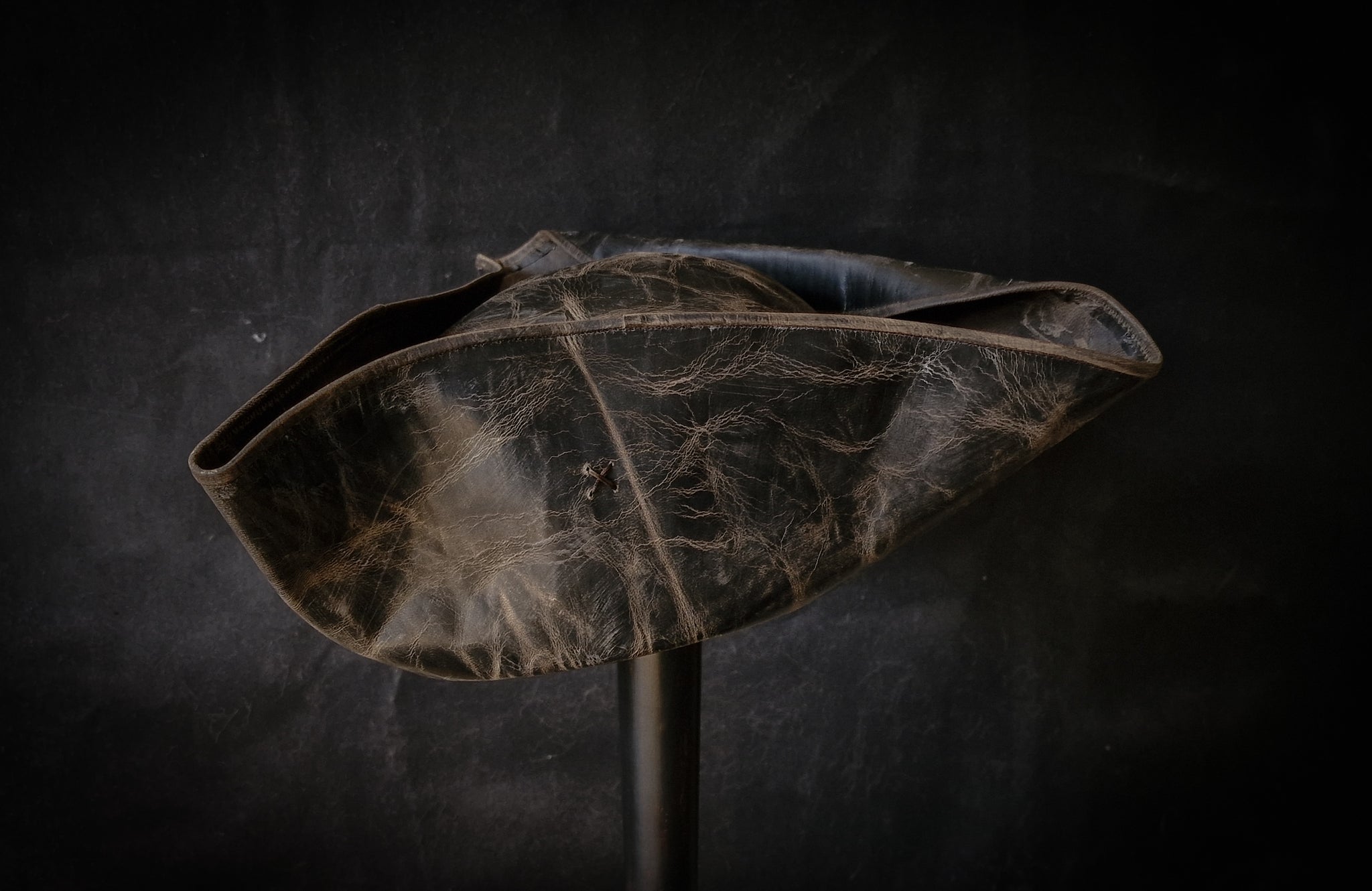 Pirate Hat Distressed Black Captain Jack Tricorn main image 0