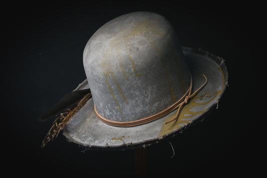 Quarry Man - Distressed, marble effect fedora in a hard oiled finish