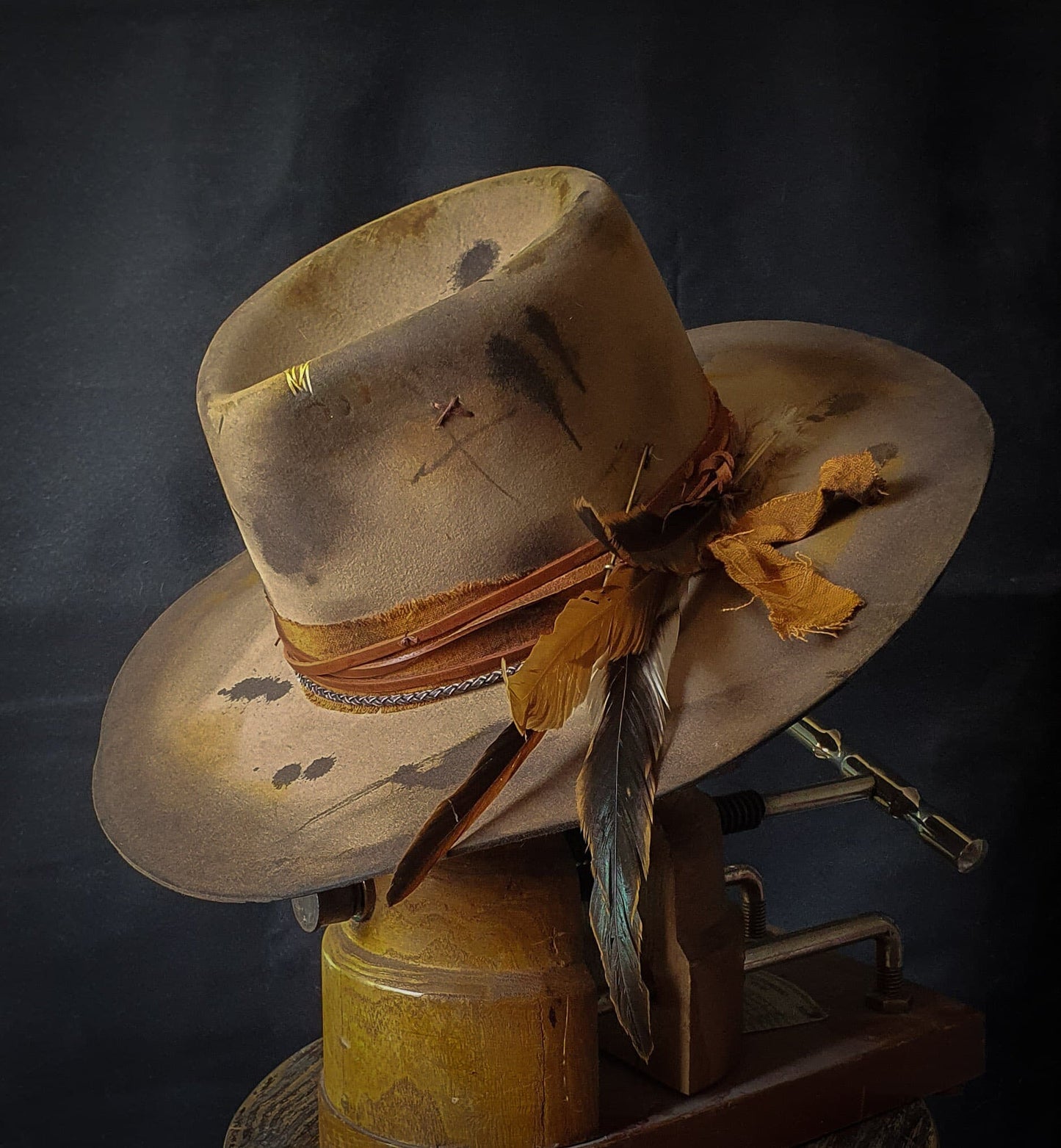 The Wanderer - Distressed custom fedora hat