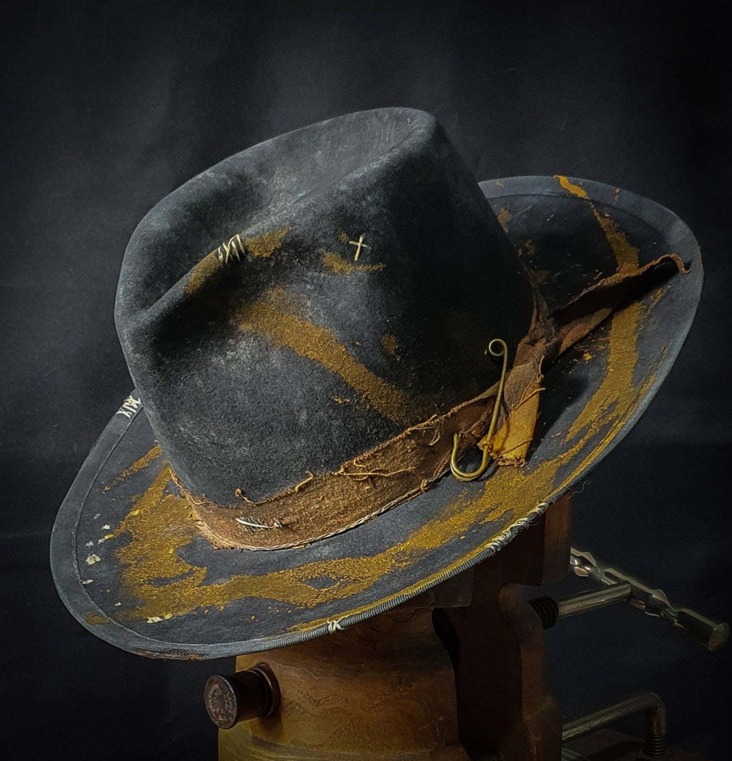 Prospector -distressed fedora, hand made to measure